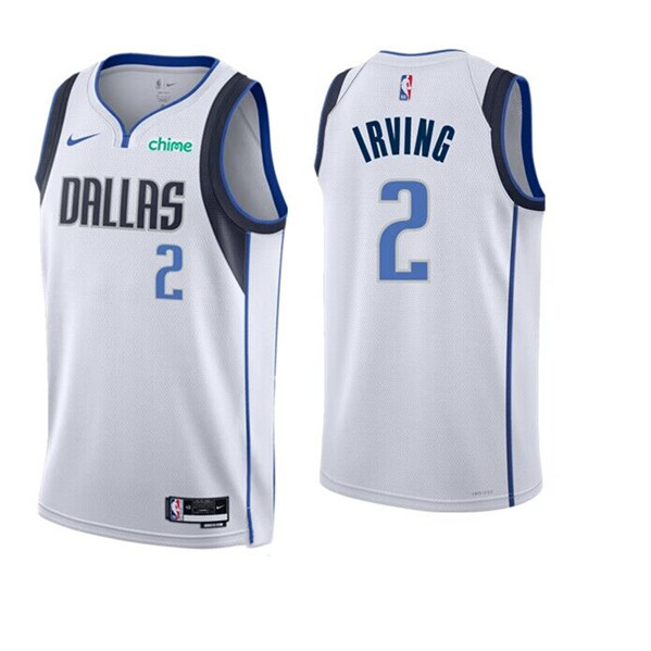 Men%27s Dallas Mavericks #2 Kyrie Irving White Association Edition Stitched Basketball Jersey